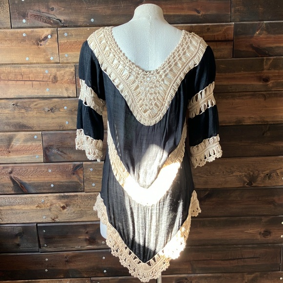 Boho Crochet Black Top - Picture 6 of 14